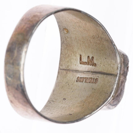 sz12.5 vintage LM southwestern sterling silver turquoise size 12.5 men's ring