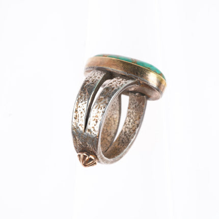 sz6 Noah Pfeffer 18k gold/Sterling silver  southwest high grade turquoise ring