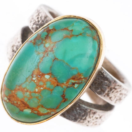 sz6 Noah Pfeffer 18k gold/Sterling silver  southwest high grade turquoise ring