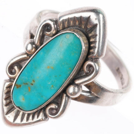 sz7 vintage Bell Trading post southwestern sterling silver and turquoise ring