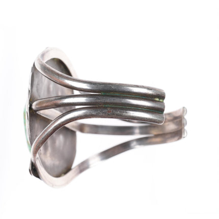7" vintage Navajo Carico Lake Turquoise sterling silver cuff bracelet
