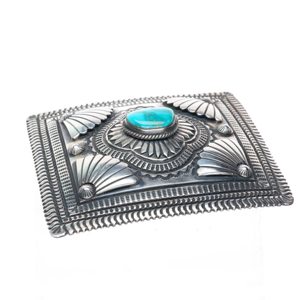Darryl Becenti Navajo Blue Gem turquoise sterling silver buckle for 1.5" belt
