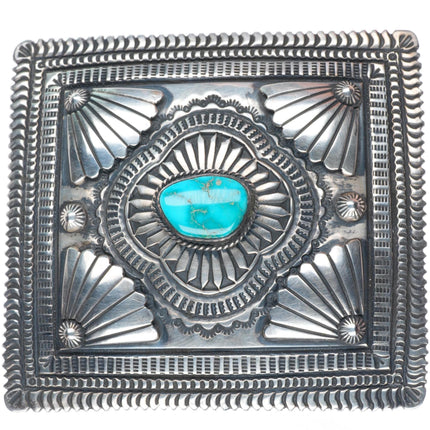 Darryl Becenti Navajo Blue Gem turquoise sterling silver buckle for 1.5" belt