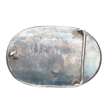 Vintage Navajo turquoise nugget sterling silver buckle for 1.75" belt