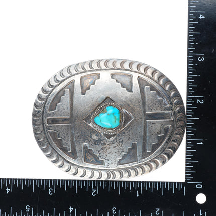 Vintage Navajo sterling silver with turquoise buckle for 1.5" belt