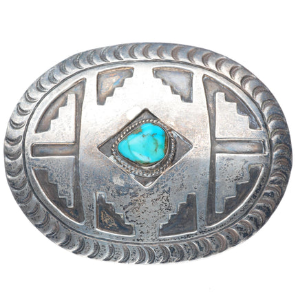 Vintage Navajo sterling silver with turquoise buckle for 1.5" belt