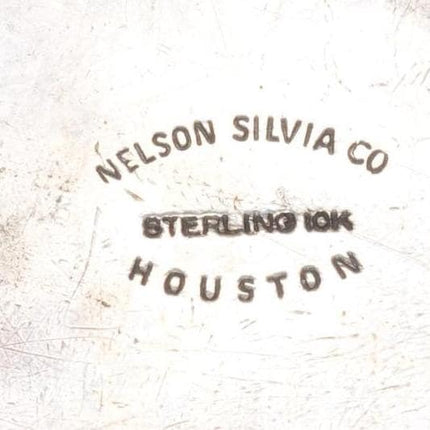 Nelson Silvia 10k gold sterling silver Rodeo Trophy buckle for 1.5" belt