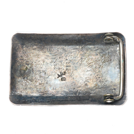 Bobby Begay Navajo Navajo turquoise-coral sterling silver buckle for 1.5" belt