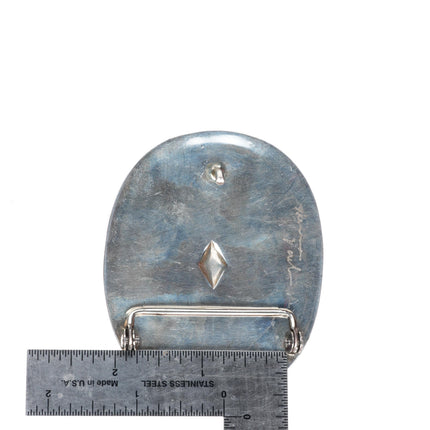 Herman Vandever Navajo Modernist chiseled sterling silver buckle for 1.75" belt