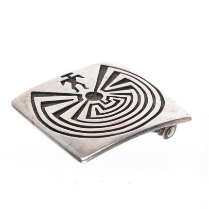 Vintage Hopi or Navajo Man in the Maze sterling silver buckle for 1.25" belt