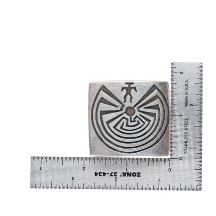 Vintage Hopi or Navajo Man in the Maze sterling silver buckle for 1.25" belt
