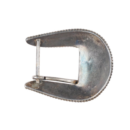 Vintage Zuni snake eye turquoise sterling silver ranger buckle set for 3/4" belt