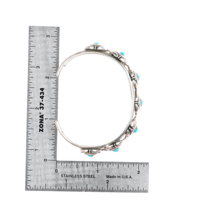 6.3" Jimmy Secatero Navajo sterling silver high grade turquoise cuff bracelet