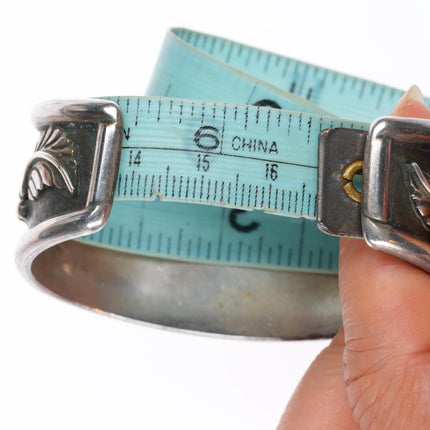 6.5" Vintage EY Navajo sterling silver cuff bracelet with nice turquoise