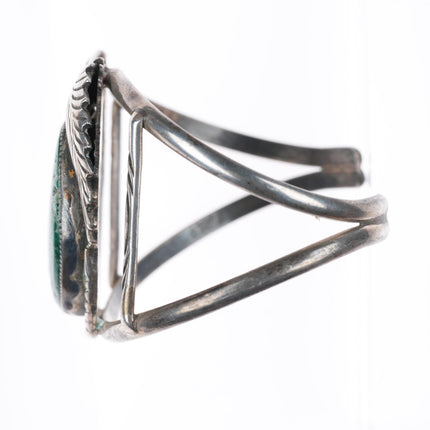 6.5" vintage Navajo Nevada high grade turquoise sterling silver cuff bracelet