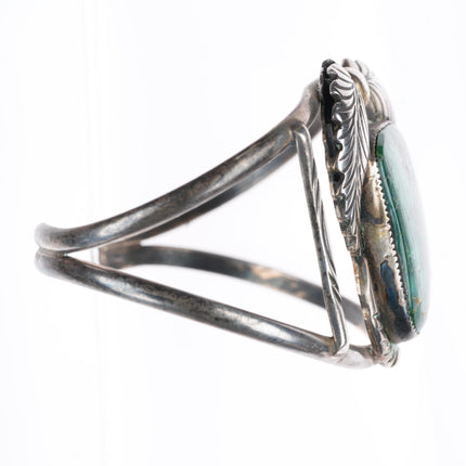 6.5" vintage Navajo Nevada high grade turquoise sterling silver cuff bracelet
