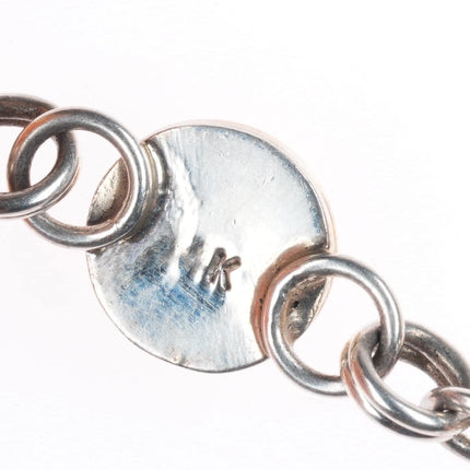 6.5" Artie Yellowhorse Navajo 14k gold/Sterling silver domes link bracelet
