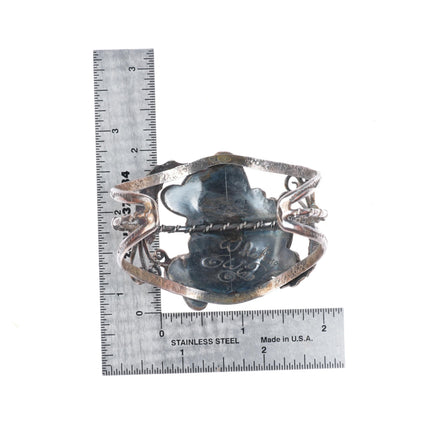6.25" Whirling Wind - Ray Morton Navajo sterling silver turquoise cuff bracelet