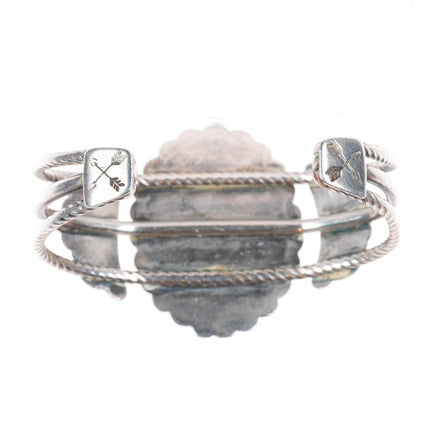 6.5" 1930's vintage Navajo sterling silver Royston turquoise cuff bracelet