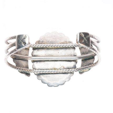 6.5" 1930's vintage Navajo sterling silver Royston turquoise cuff bracelet