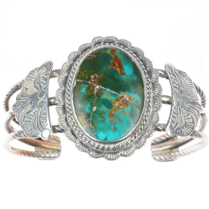 6.5" 1930's vintage Navajo sterling silver Royston turquoise cuff bracelet