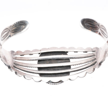6.5" 1930's-40's Navajo Lone Mountain turquoise sterling silver cuff bracelet