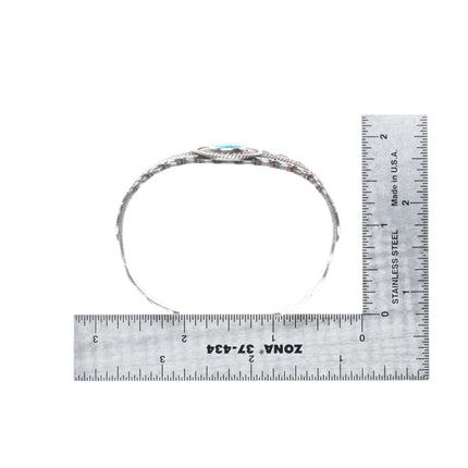 6.5" 1930's-40's Navajo Lone Mountain turquoise sterling silver cuff bracelet