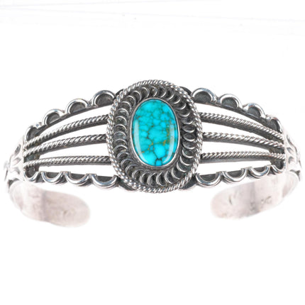 6.5" 1930's-40's Navajo Lone Mountain turquoise sterling silver cuff bracelet