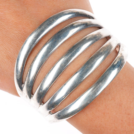6.5" vintage Navajo sterling silver split shank cuff bracelet