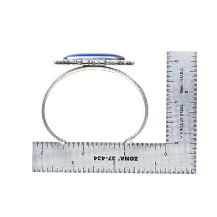 6.5" Henry Chackee/Artie Yellowhorse sterling silver Lapis cuff bracelet
