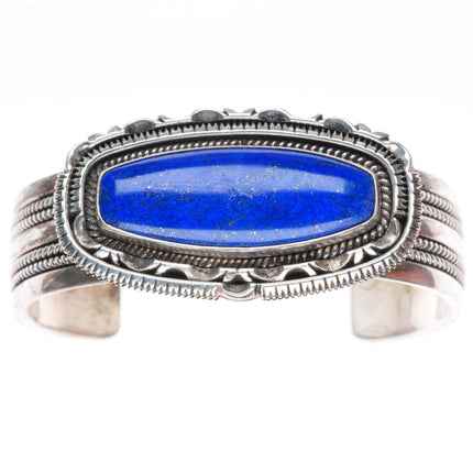 6.5" Henry Chackee/Artie Yellowhorse sterling silver Lapis cuff bracelet