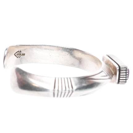 6.2" vintage Navajo Sugilite cuff bracelet carinated sterling silver deep stamps