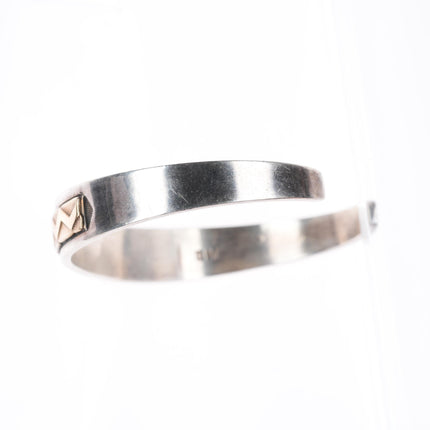 6.2" MM Rogers 14k gold/sterling silver southwestern cuff bracelet