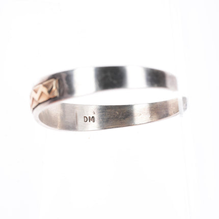 6.2" MM Rogers 14k gold/sterling silver southwestern cuff bracelet