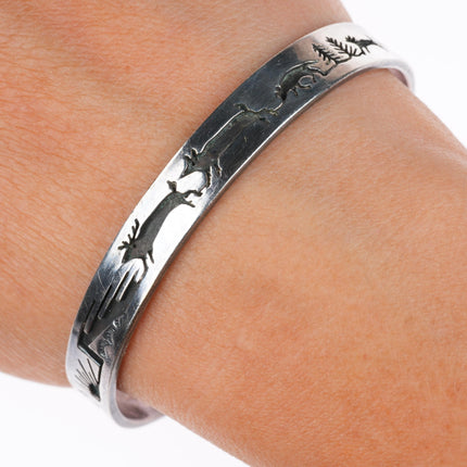 6.5" vintage Vidal Aragon Santo Domingo sterling silver cuff bracelet
