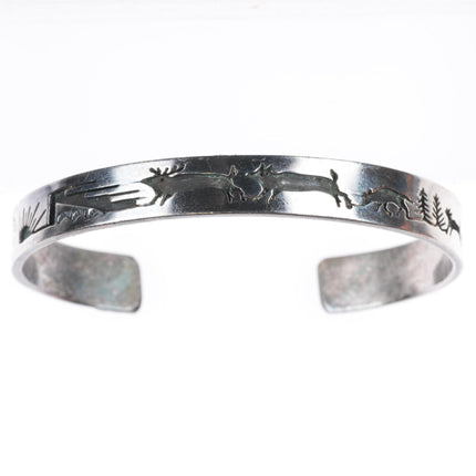6.5" vintage Vidal Aragon Santo Domingo sterling silver cuff bracelet