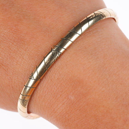 6.25" vintage Wes Willie Navajo gold filled sterling silver cuff bracelet