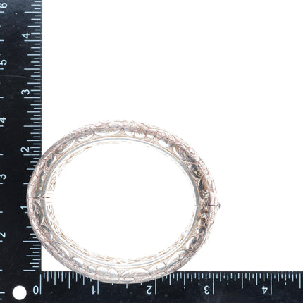 7" Monica Rich Kosann heavy sterling silver wide paisley pattern bangle bracelet