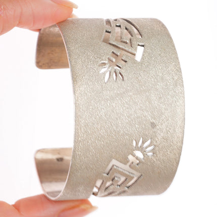 6.5" Jackie Manygoats Navajo sterling silver Kokopelli cuff bracelet