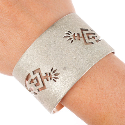 6.5" Jackie Manygoats Navajo sterling silver Kokopelli cuff bracelet