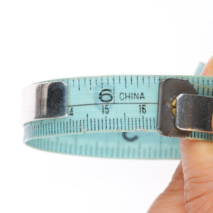 6.4" Daniel Mike Navajo sterling silver turquoise row cuff bracelet