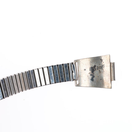 Vintage Zuni sterling silver inlaid sunface "indian chief" watch band tips