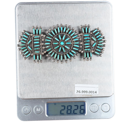 Victor Moses Begay Navajo needlepoint turquoise sterling silver pin/brooch