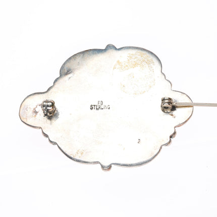 Richard Begay Navajo sterling silver high grade turquoise pin/brooch