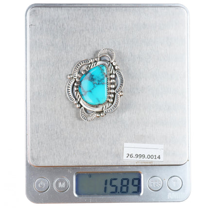 Richard Begay Navajo sterling silver high grade turquoise pin/brooch