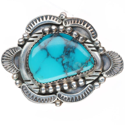 Richard Begay Navajo sterling silver high grade turquoise pin/brooch