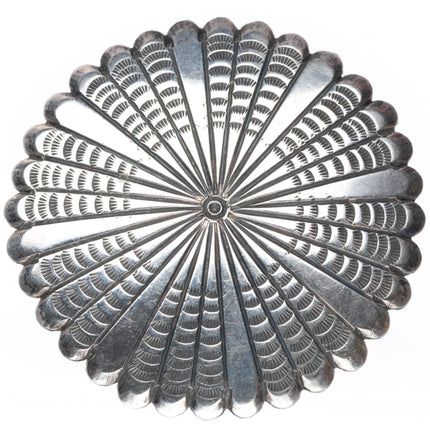 c1940 John Silver Navajo stamped and chiseled sterling silver pin/brooch