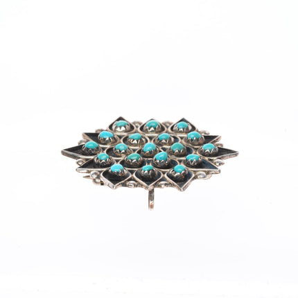 Lonasse Zuni sterling silver snake eye turquoise star form pendant pin/brooch