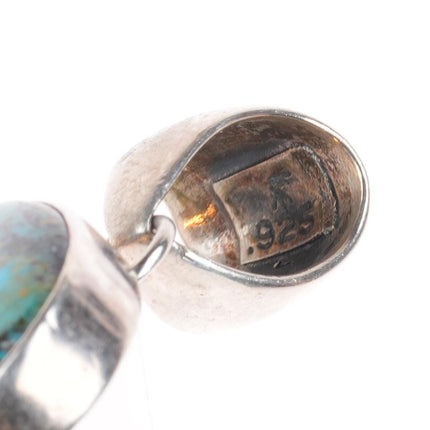 C Yazzie Navajo sterling silver high grade turquoise pendant