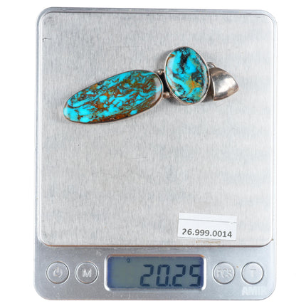 C Yazzie Navajo sterling silver high grade turquoise pendant
